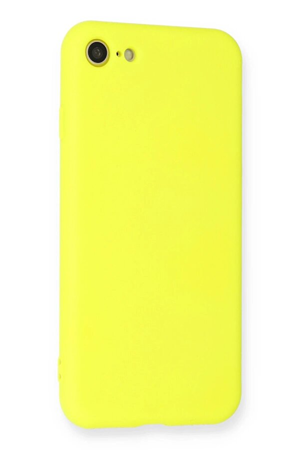İphone 7 Kılıf Nano İçi̇ Kadi̇fe Si̇li̇kon - Sarı - Dropx7064-3201