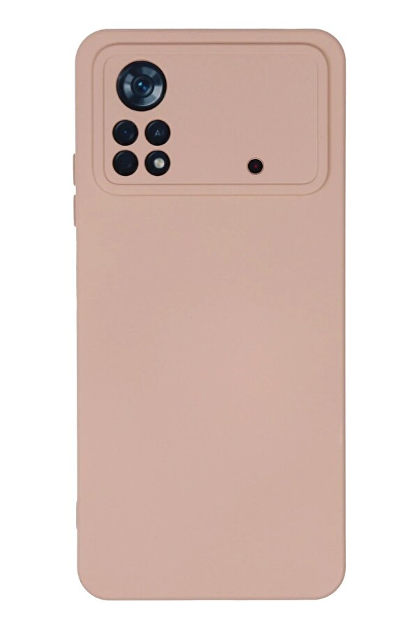 Xi̇aomi̇ Poco X4 Pro 5G Kılıf Nano İçi̇ Kadi̇fe Si̇li̇kon - Pudra - Dropx7859-7602