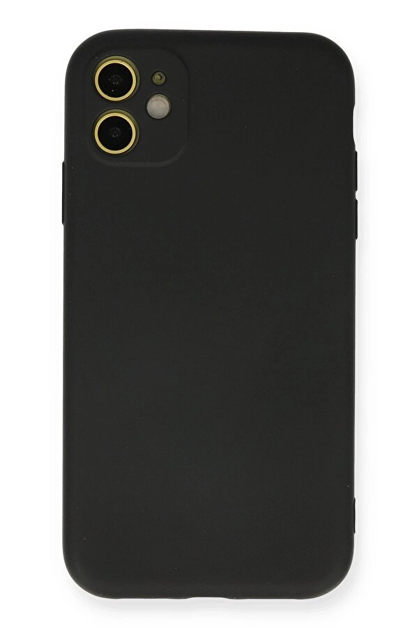 İphone 11 Kılıf Nano İçi̇ Kadi̇fe Si̇li̇kon - Si̇yah - Dropx5137-9566