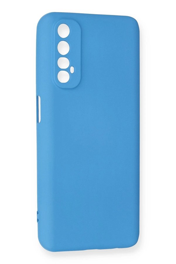 Realme 7 Kılıf Nano İçi̇ Kadi̇fe Si̇li̇kon - Mavi̇ - Dropx4251-2353