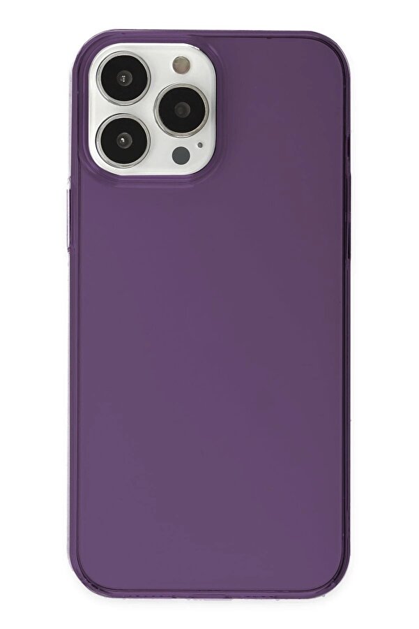 İphone 14 Pro Max Kılıf Pc Sert Şeffaf Kapak - Mor - Dropx9555-2580