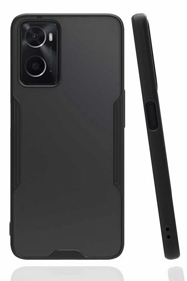 Oppo A96 Kılıf Plati̇n Si̇li̇kon - Si̇yah - Dropx9231-3846