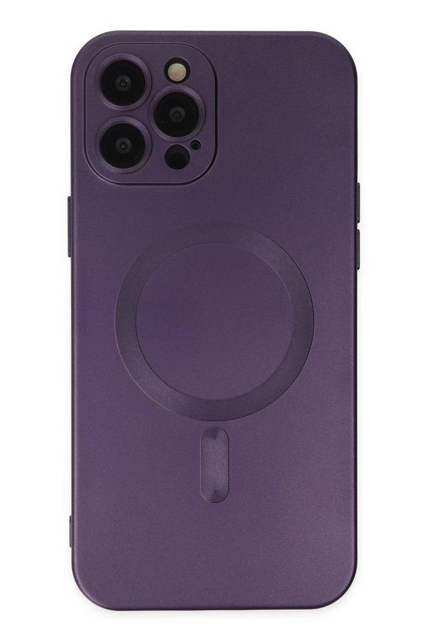 CepteToptan iPhone 12 Pro Max Kılıf Moshi Lens Magneticsafe Silikon - Mor - DROPX8242-6425