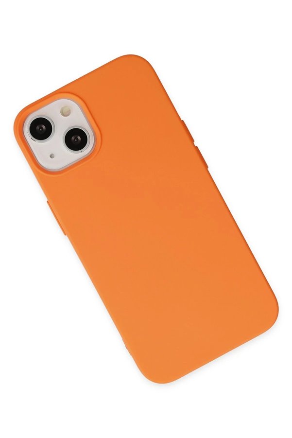 İphone 14 Plus Kılıf Nano İçi̇ Kadi̇fe Si̇li̇kon - Turuncu - Dropx5267-5293
