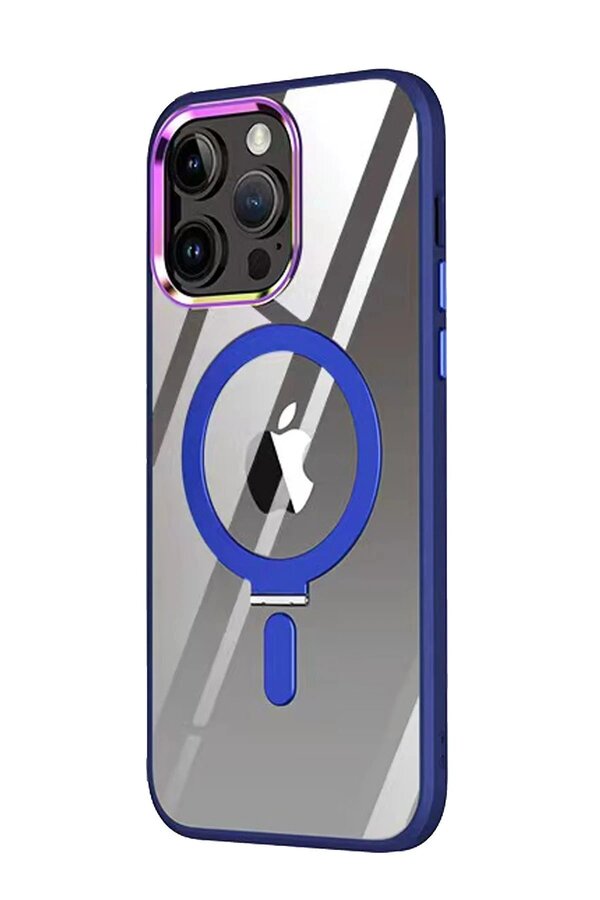 İphone 15 Pro Max Kılıf Magneti̇csafe Standlı Kapak - Laci̇vert - Dropx2894-5197
