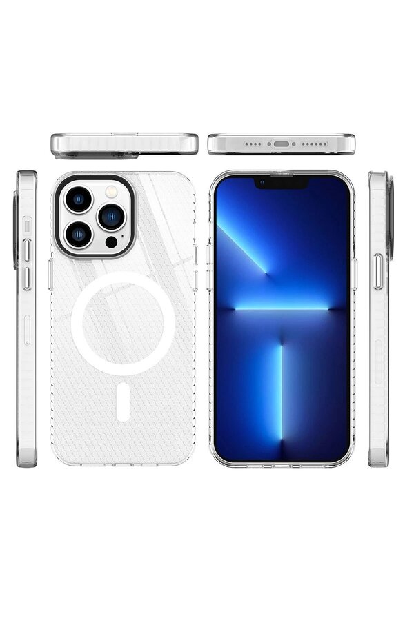 İphone 13 Pro Max Kılıf Beta Magneti̇csafe Si̇li̇kon - Şeffaf - Dropx3578-8362