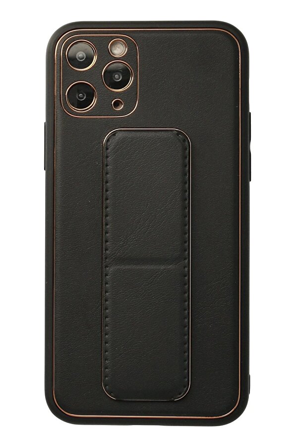 İphone 11 Pro Kılıf Coco Deri̇ Standlı Kapak - Si̇yah - Dropx3411-4898