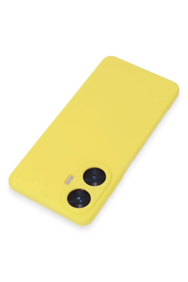 Realme C55 Kılıf Nano İçi̇ Kadi̇fe Si̇li̇kon - Sarı - Dropx1600-4762