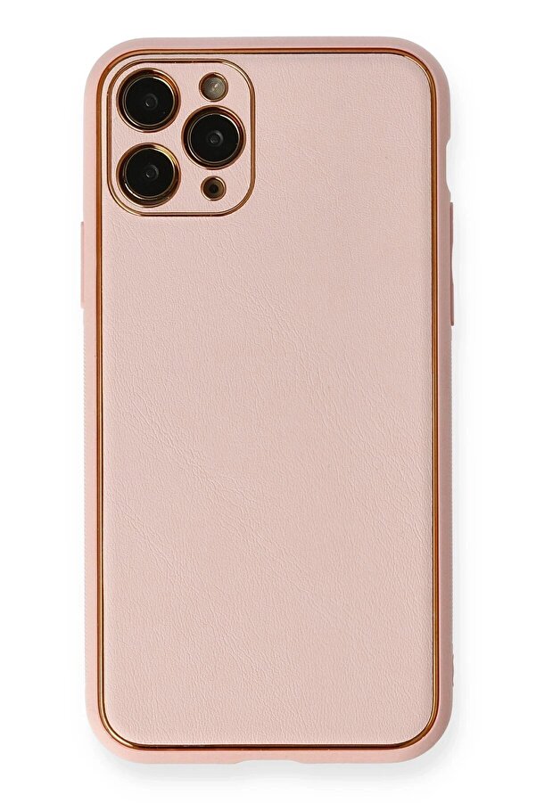 İphone 11 Pro Max Kılıf Coco Deri̇ Si̇li̇kon Kapak - Pembe - Dropx2646-8362