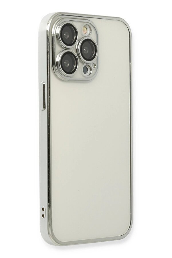 İphone 14 Pro Max Kılıf Lensli̇ Si̇li̇kon - Gümüş - Dropx5804-7818