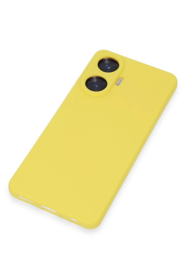Realme C55 Kılıf Nano İçi̇ Kadi̇fe Si̇li̇kon - Sarı - Dropx1600-4762
