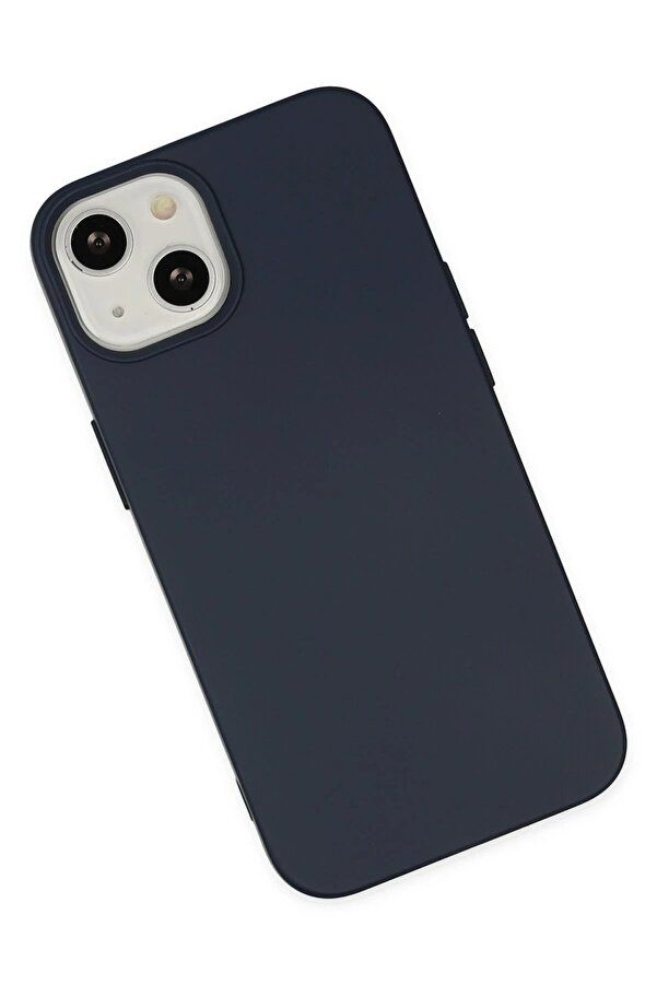 İphone 14 Plus Kılıf Nano İçi̇ Kadi̇fe Si̇li̇kon - Laci̇vert - Dropx1866-4909