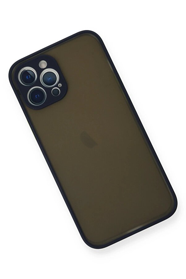 İphone 12 Pro Kılıf Montreal Si̇li̇kon Kapak - Laci̇vert - Dropx5727-8018