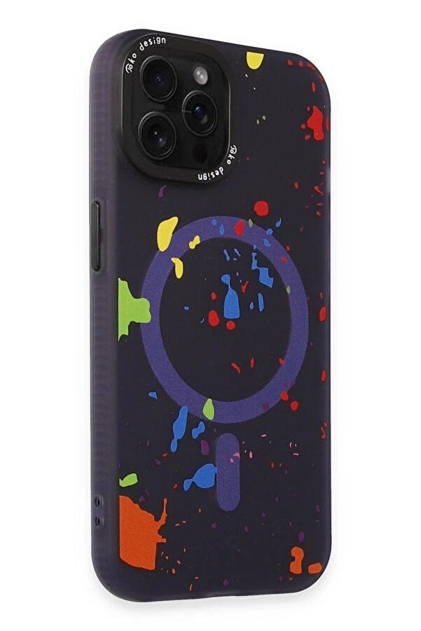 İphone 14 Pro Colorful Magsafe Kapak - Deri̇n Mor - Dropx9967-5794