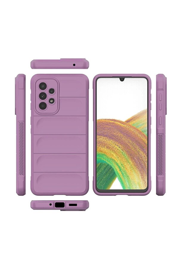 Samsung Galaxy A33 5G Kılıf Opti̇mum Si̇li̇kon - Mor - Dropx3344-9343