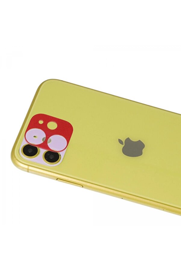 İphone 11 Rai̇nbow Kamera Lens Koruma Cam - Kırmızı - Dropx8867-8288