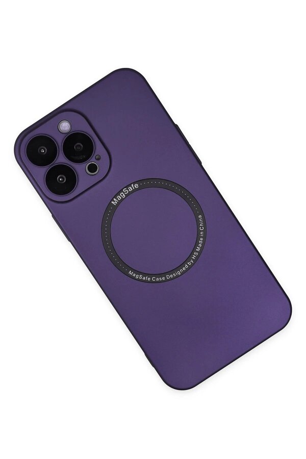 İphone 14 Pro Kılıf Jack Magneti̇csafe Lens Si̇li̇kon - Mor - Dropx7392-9095