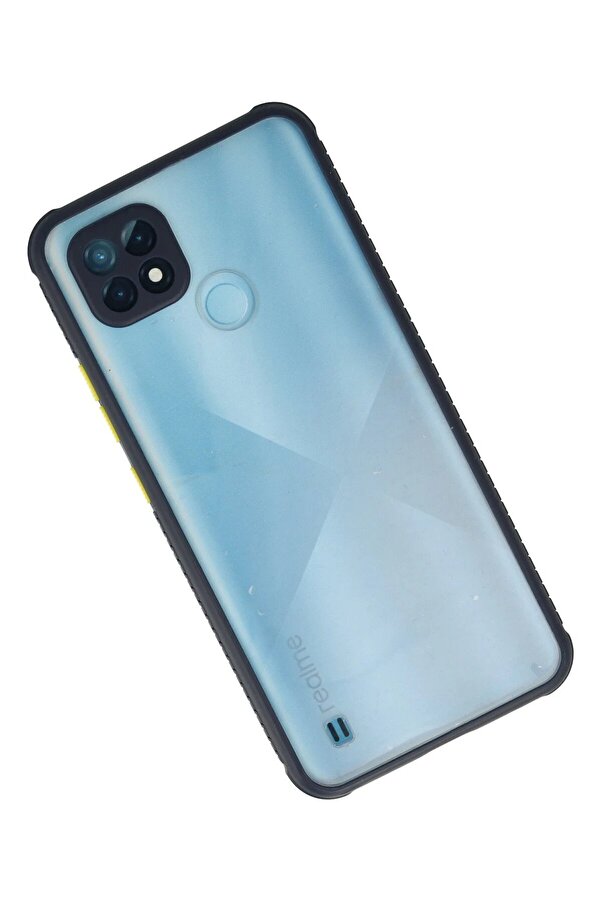 Realme C21 Kılıf Mi̇ami̇ Şeffaf Si̇li̇kon - Laci̇vert - Dropx7623-6030