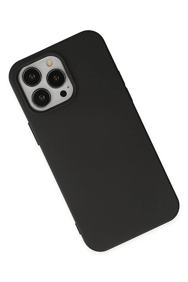 İphone 15 Pro Kılıf Nano İçi̇ Kadi̇fe Si̇li̇kon - Si̇yah - Dropx6531-1959