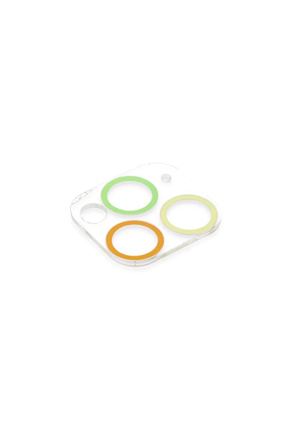 İphone 11 Pro Max Uyumlu Renkli̇ Kamera Lens Koruma Cam - Sarı-Turuncu - Dropx5380-7752