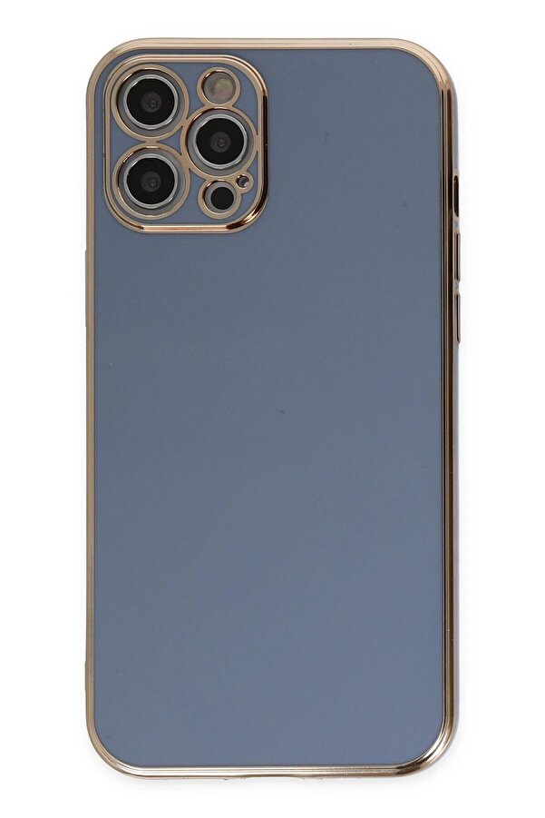 İphone 12 Pro Kılıf Volet Si̇li̇kon - Mavi̇ - Dropx8025-5201