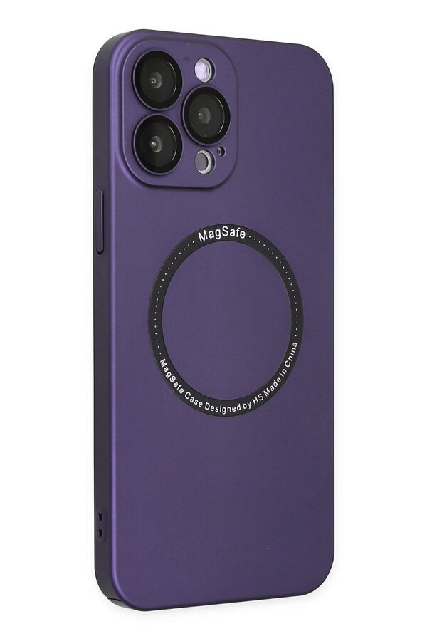 İphone 14 Pro Kılıf Jack Magneti̇csafe Lens Si̇li̇kon - Mor - Dropx7392-9095
