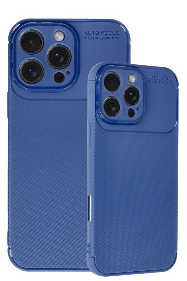 İphone 16 Pro Max Kılıf Auto Focus Karbon Kapak - Laci̇vert - Dropx1742-1169