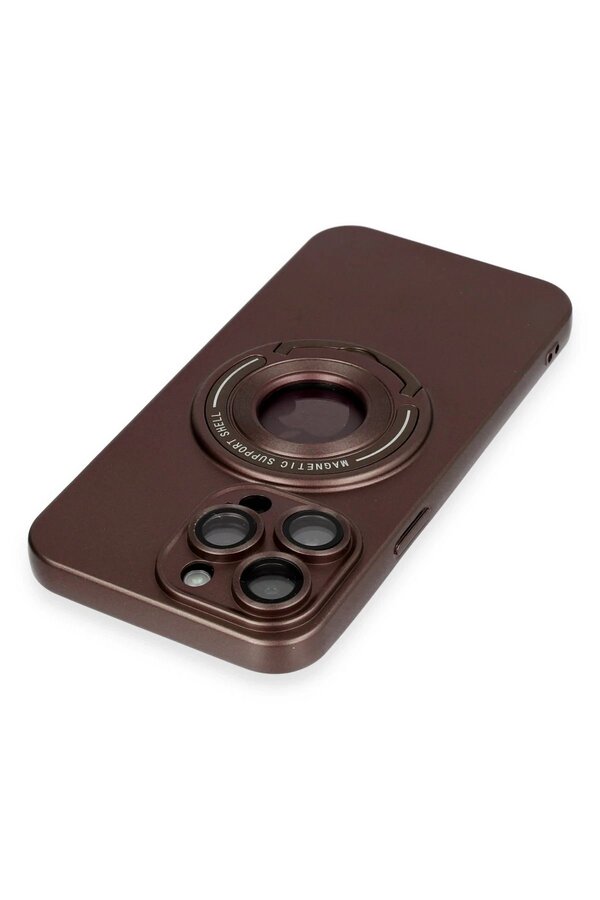 İphone 13 Pro Max Kılıf Lukka Magneti̇csafe Kapak - Kahverengi̇ - Dropx5590-9441