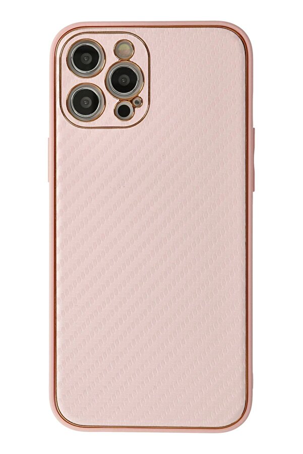 İphone 12 Pro Max Kılıf Coco Karbon Si̇li̇kon - Pembe - Dropx1570-2178