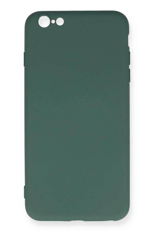 CepteToptan iPhone 6 Plus Kılıf Nano içi Kadife Silikon - Koyu Yeşil - DROPX9857-7651