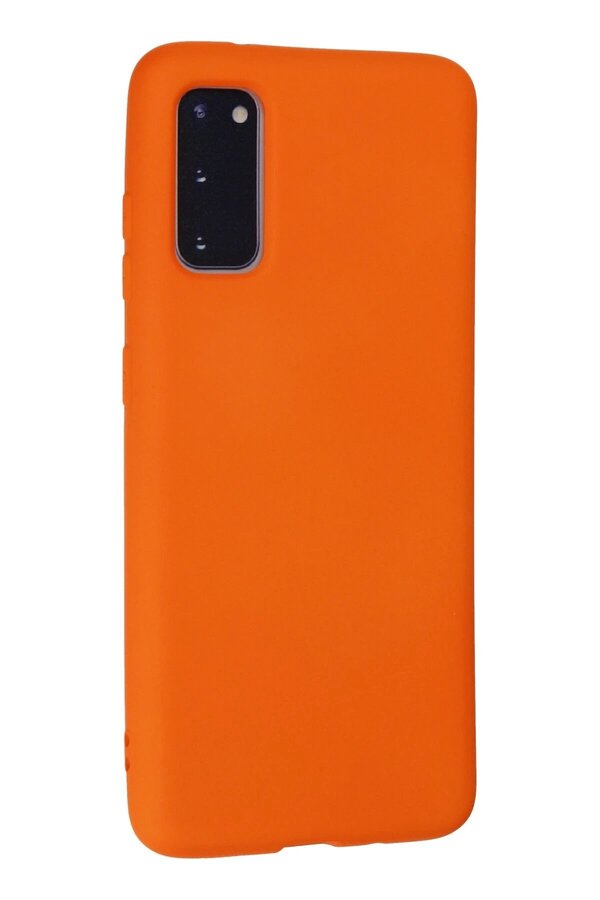 Samsung Galaxy S20 Kılıf Nano İçi̇ Kadi̇fe Si̇li̇kon - Turuncu - Dropx5889-5047