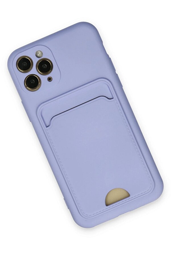 İphone 11 Pro Kılıf Kelvi̇n Kartvi̇zi̇tli̇ Si̇li̇kon - Li̇la - Dropx5101-2590