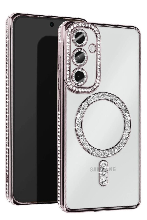 Samsung Galaxy S25 Kılıf Joke Si̇mli̇ Magneti̇csafe Kılıf - Gümüş - Dropx7019-3489