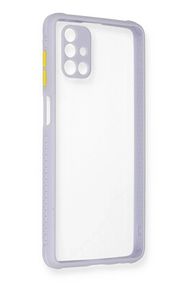 Samsung Galaxy M51 Kılıf Mi̇ami̇ Şeffaf Si̇li̇kon - Li̇la - Dropx9686-6793