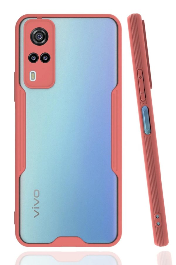 CepteToptan Vivo Y53S Kılıf Platin Silikon - Pembe - DROPX9035-7000