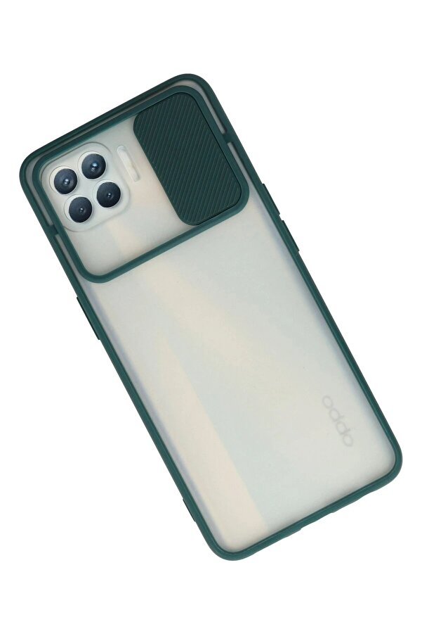 Oppo Reno 4 Li̇te Kılıf Palm Buzlu Kamera Sürgülü Si̇li̇kon - Yeşi̇l - Dropx3686-8832