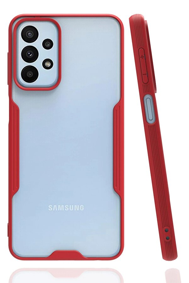 Samsung Galaxy A23 4G Kılıf Plati̇n Si̇li̇kon - Kırmızı - Dropx6249-6329