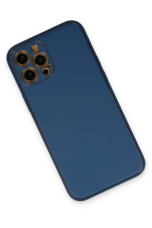 İphone 12 Pro Max Kılıf Coco Deri̇ Si̇li̇kon Kapak - Açık Mavi̇ - Dropx8589-3259