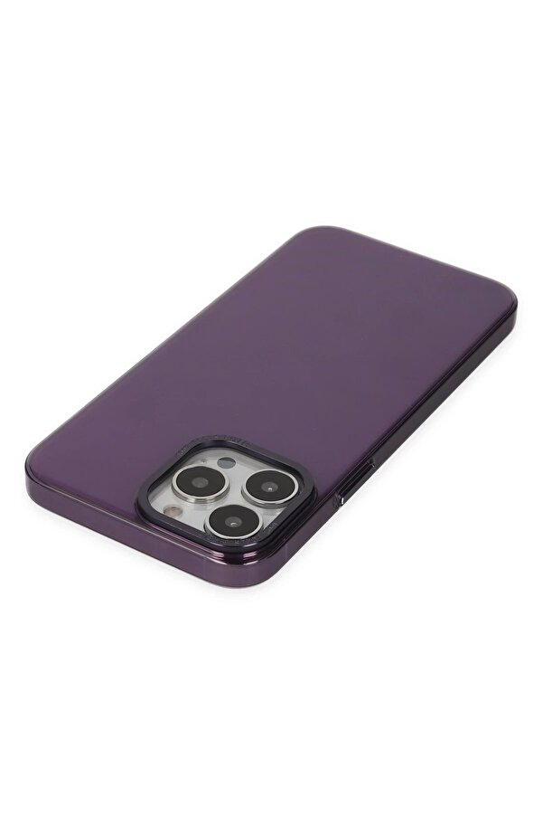 İphone 13 Pro Max Kılıf Anka Pc Sert Metal Kapak - Mor - Dropx2949-9377