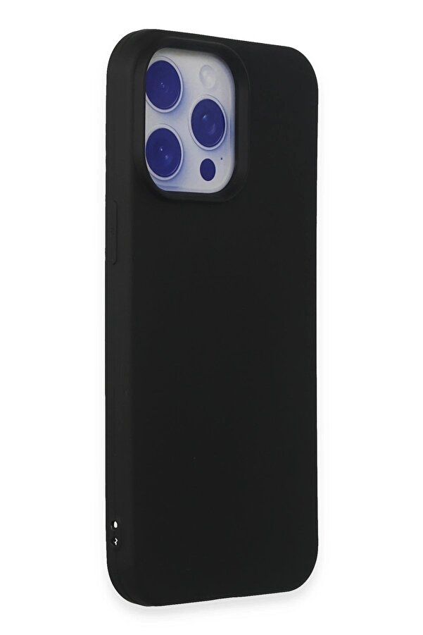 İphone 15 Pro Max Kılıf Nano İçi̇ Kadi̇fe Si̇li̇kon - Si̇yah - Dropx5524-6249