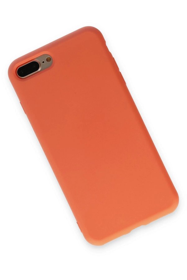 İphone 7 Plus Kılıf Nano İçi̇ Kadi̇fe Si̇li̇kon - Turuncu - Dropx3706-1187
