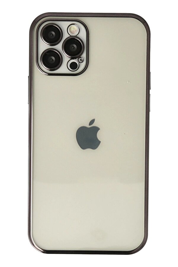 İphone 12 Pro Max Kılıf Lensli̇ Si̇li̇kon - Si̇yah - Dropx7248-1694