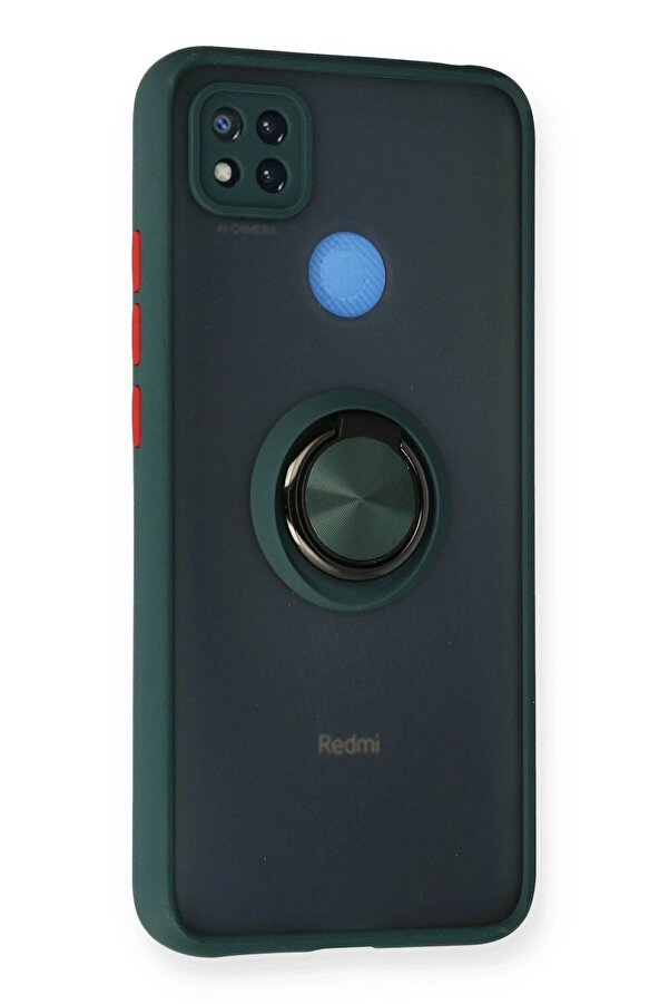 Xi̇aomi̇ Redmi̇ 9C Kılıf Montreal Yüzüklü Si̇li̇kon Kapak - Yeşi̇l - Dropx1529-7985