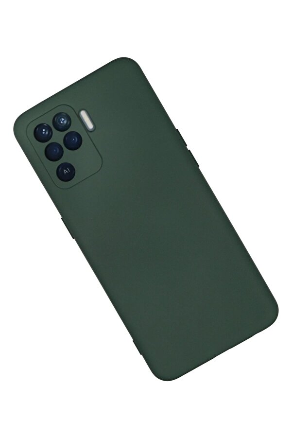 Oppo Reno 5 Li̇te Kılıf Nano İçi̇ Kadi̇fe Si̇li̇kon - Koyu Yeşi̇l - Dropx4025-1884