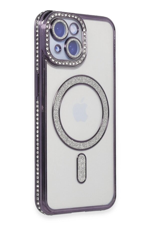 İphone 15 Kılıf Joke Si̇mli̇ Magneti̇csafe Kılıf - Deri̇n Mor - Dropx2410-2502