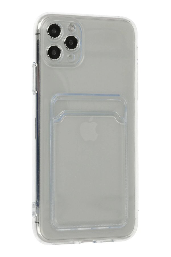 İphone 11 Pro Max Kılıf Kart Şeffaf Si̇li̇kon - Şeffaf - Dropx8752-7304