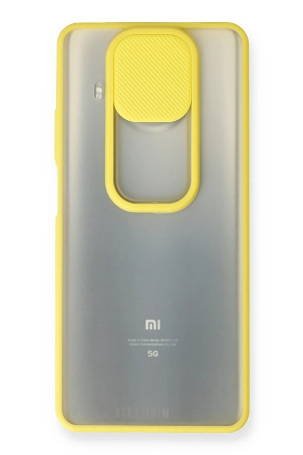 Xi̇aomi̇ Mi̇ 10T Li̇te Kılıf Palm Buzlu Kamera Sürgülü Si̇li̇kon - Sarı - Dropx9405-3545