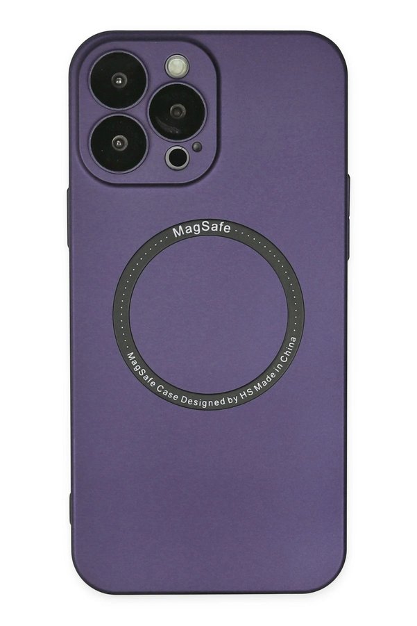 CepteToptan iPhone 14 Pro Kılıf Jack Magneticsafe Lens Silikon - Mor - DROPX7392-9095