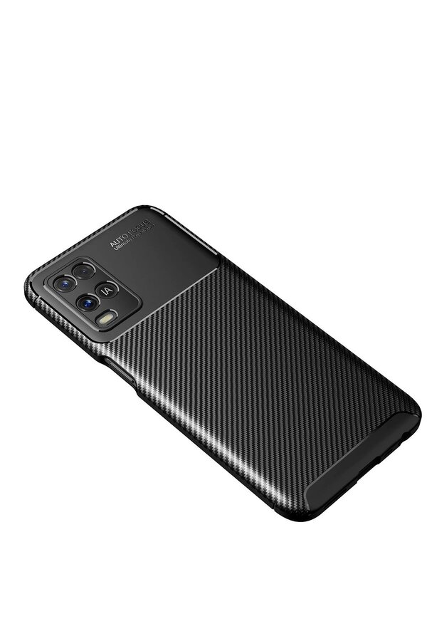 Oppo A54 4G Kılıf Auto Focus Karbon Kapak - Si̇yah - Dropx9871-1961