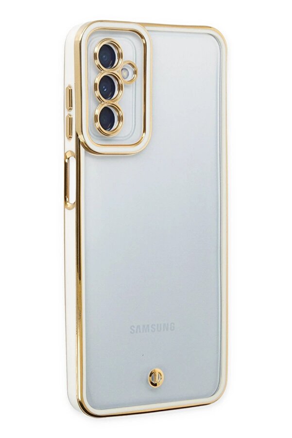 Samsung Galaxy M23 Kılıf Li̇va Lens Si̇li̇kon - Beyaz - Dropx2028-4232
